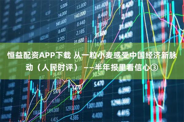 恒益配资APP下载 从一粒小麦感受中国经济新脉动（人民时评） ——半年报里看信心③